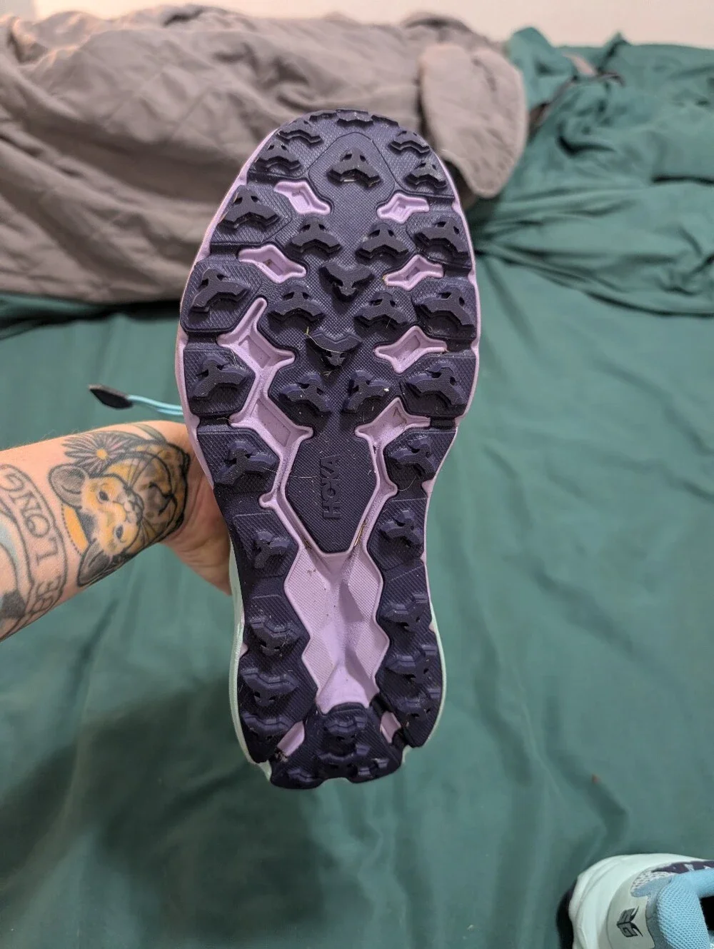HOKA Girl's Running Shoe in Light Blue & Lavender
